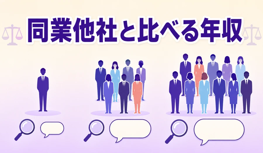 ワーナーミュージックと同業他社の年収データ母数比較イメージ